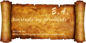 Batthyány Afrodité névjegykártya
